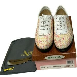 Aerogreen Costa Golf Shoes Womens Sz 11 Woven Round Toe Low Lace Up Athletic NEW